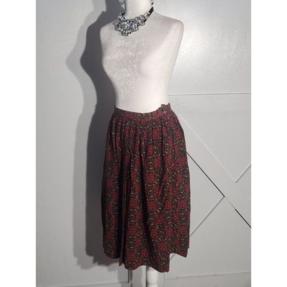 UNBRANDED FLORAL SKIRT A LINE COLOR BROWN SIZE SMALL - Picture 3 of 4